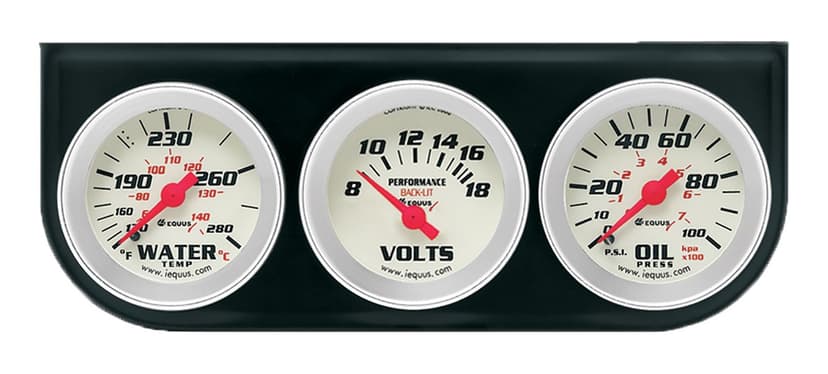 Equus Volt Triple Gauge Kit, White, 2-in dia.