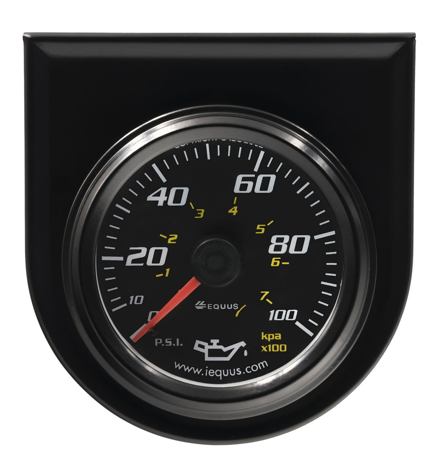 Equus Oil Pressure Gauge, Black, 2-in