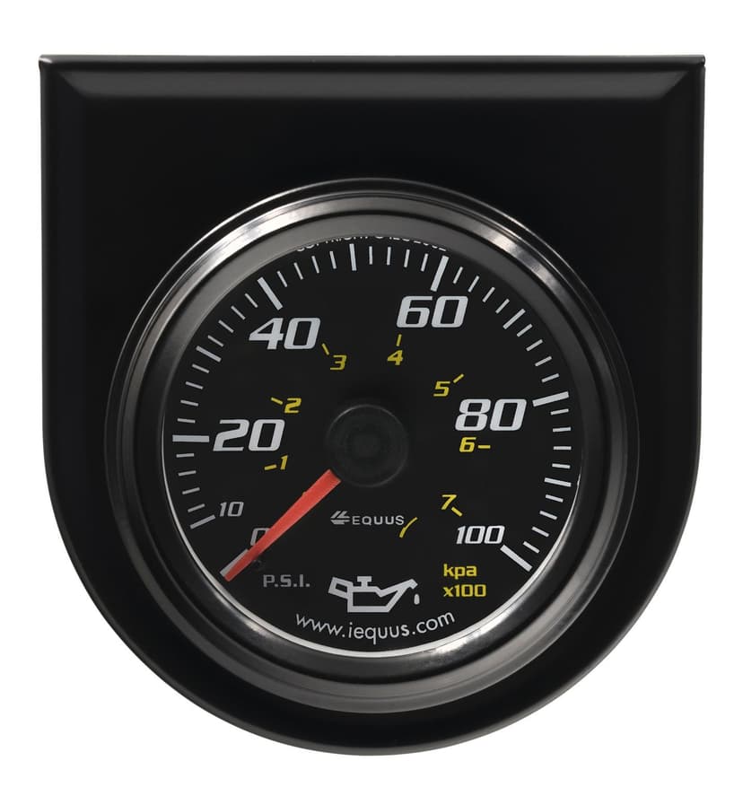 Equus Oil Pressure Gauge, Black, 2-in