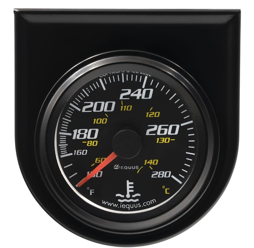 Sunpro 2-in. Black Water/Oil Temperature Gauge
