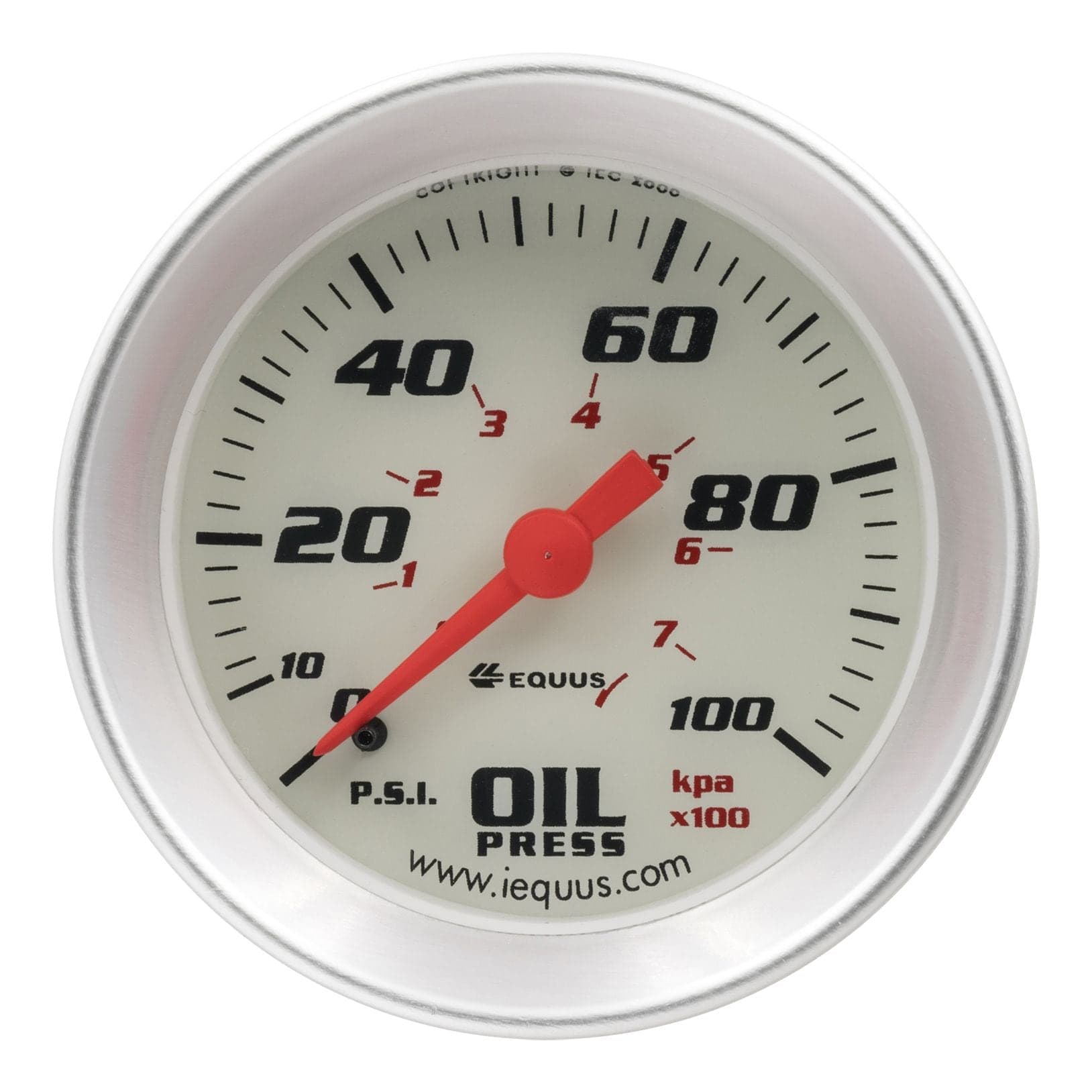 EQUUS 2-in. Oil Pressure Gauge, Aluminum