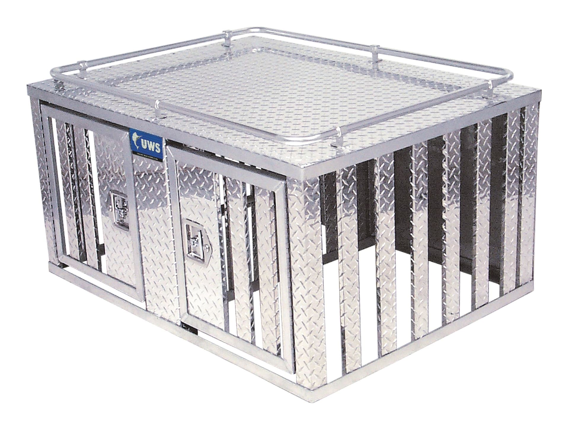 UWS DB-4848 Bright Aluminum Double-Door Dog Box, 48-in x 48-in