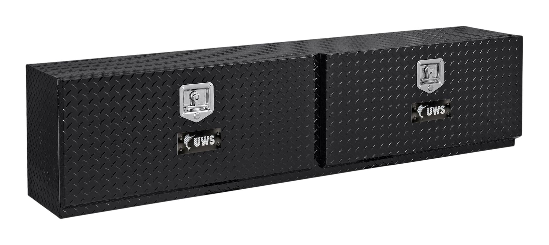 UWS TBTS-72-BLK Aluminum Double-Door Topside Truck Tool Box, Gloss Black, 72-in