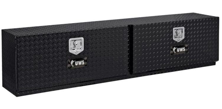 UWS TBTS-96-BLK Aluminum Double-Door Topside Truck Tool Box, Gloss Black, 96-in