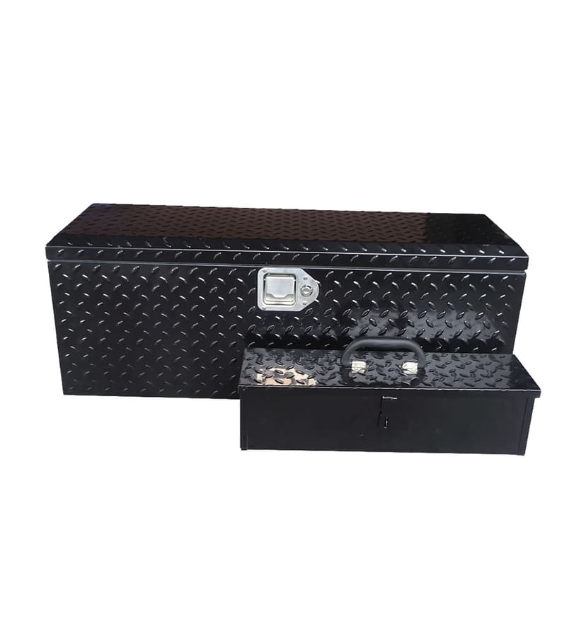 MAXIMUM Truck Chest Box with Portable Tool Box, Black, 35.5-in