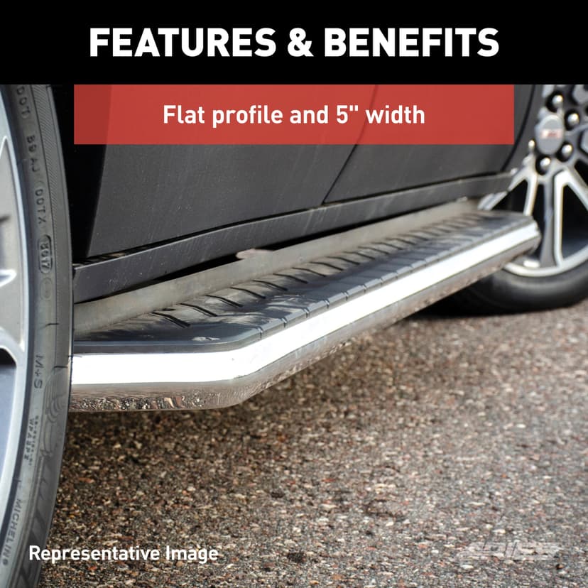 AT5" x 73" Polished Stainless Running Boards (No Brackets)