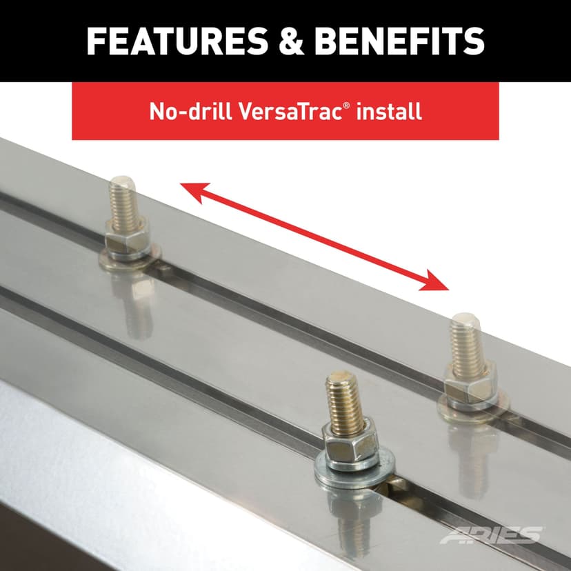ARIES 2055953 AdvantEDGE Aluminum Side Bars, No Brackets, 5.5 x 53-in, Black