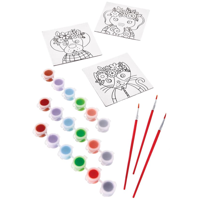 Colour Your Own Canvas Animal Set, 8-ct