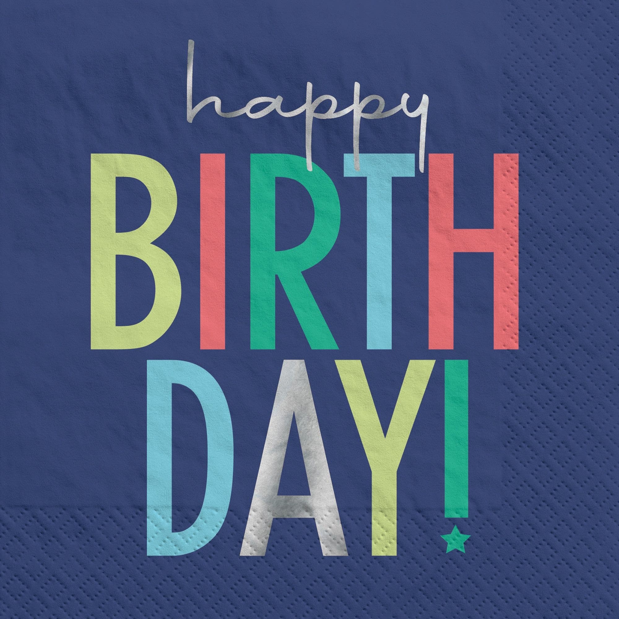 Modern Happy Birthday 2-Ply Paper Lunch Napkins, 6.5-in, 16-pk