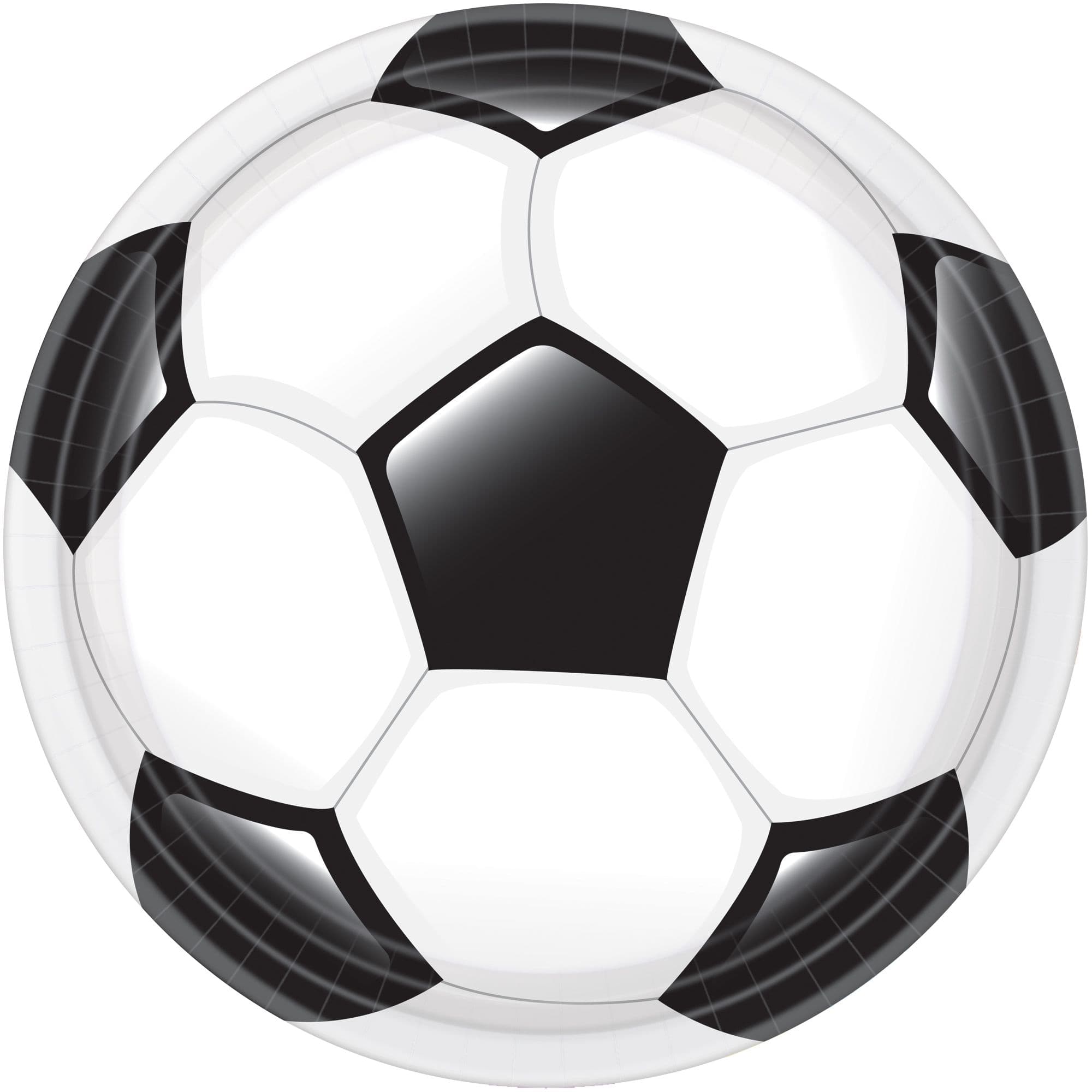 Soccer Ball Round Paper Disposable Dinner Plate, Black/White, 10.5-in, 20-pk, for Sports Party