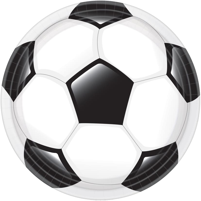 Soccer Ball Round Paper Disposable Dinner Plate, Black/White, 10.5-in, 20-pk, for Sports Party