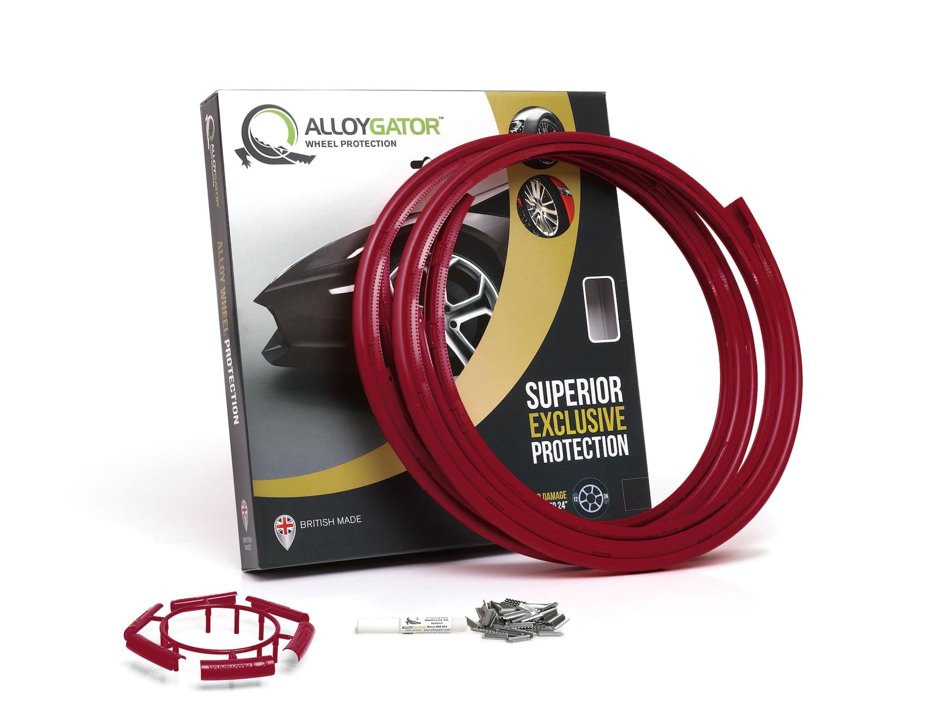AlloyGator Wheel Guard Protector, Fits Up to 24-in, Set of 4, Dark Red