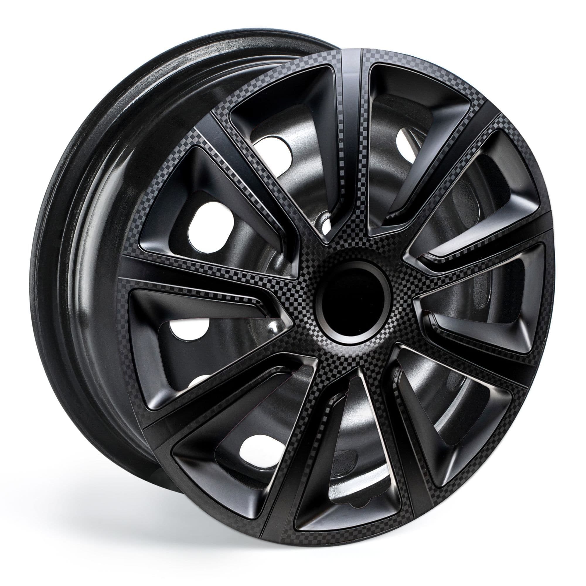 DriveStyle Ivo Wheel Cover, Silver/Black, 18-in, 4-pk