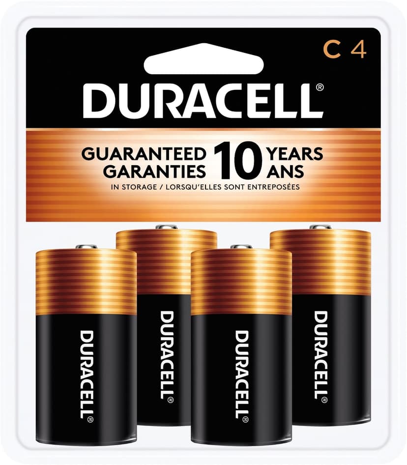 Duracell Coppertop C Alkaline Batteries, All Purpose, 4-pk