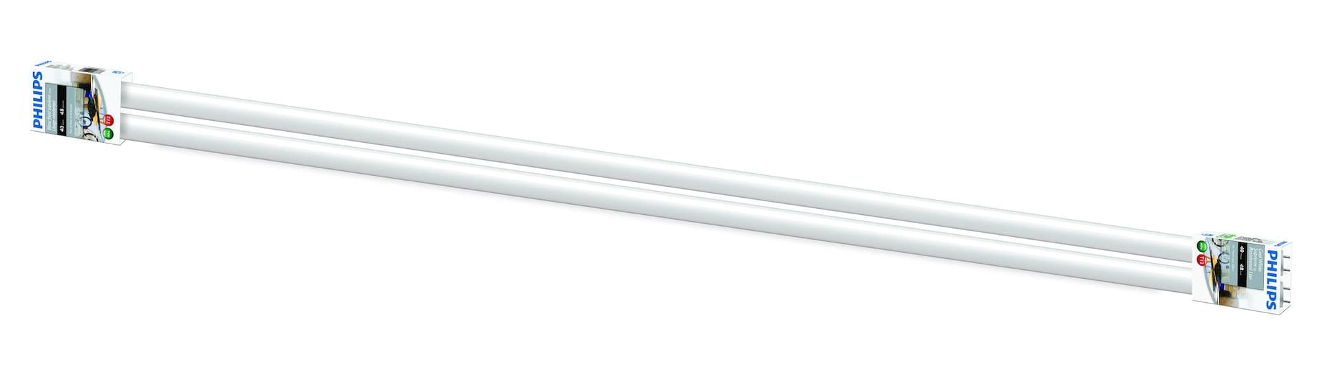 Philips T12 G13 Base Fluorescent Tube Light Bulbs, 4100K, Cool White, 40W 48-in, 2-pk