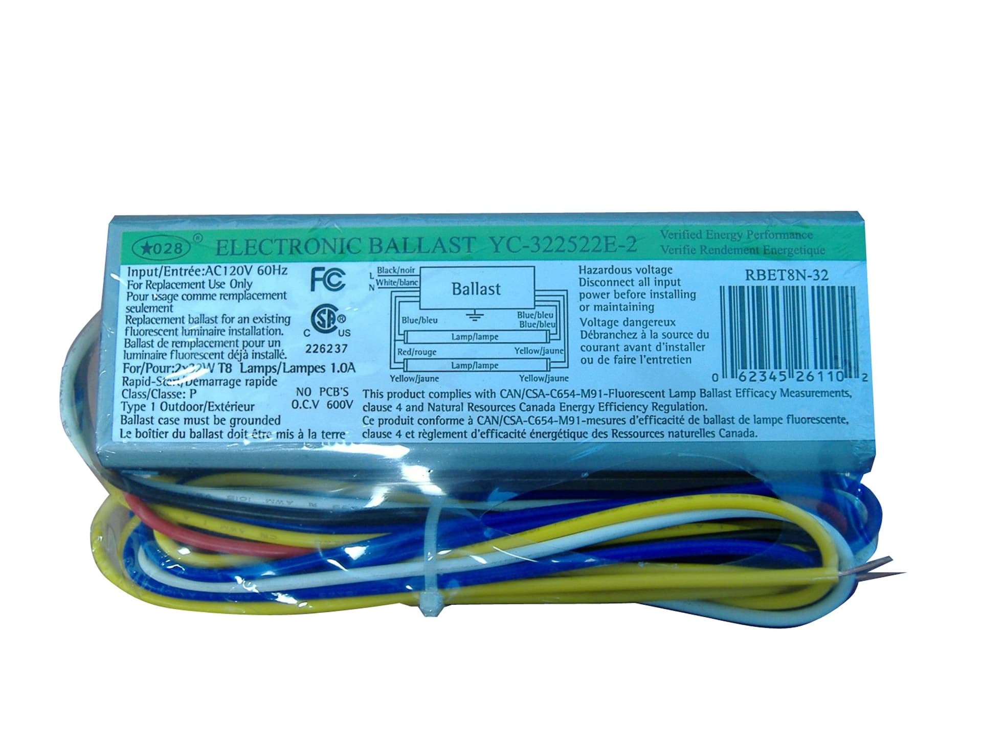 Canarm Fluorescent Replacement Electronic Light Ballast, 48-in, 32W