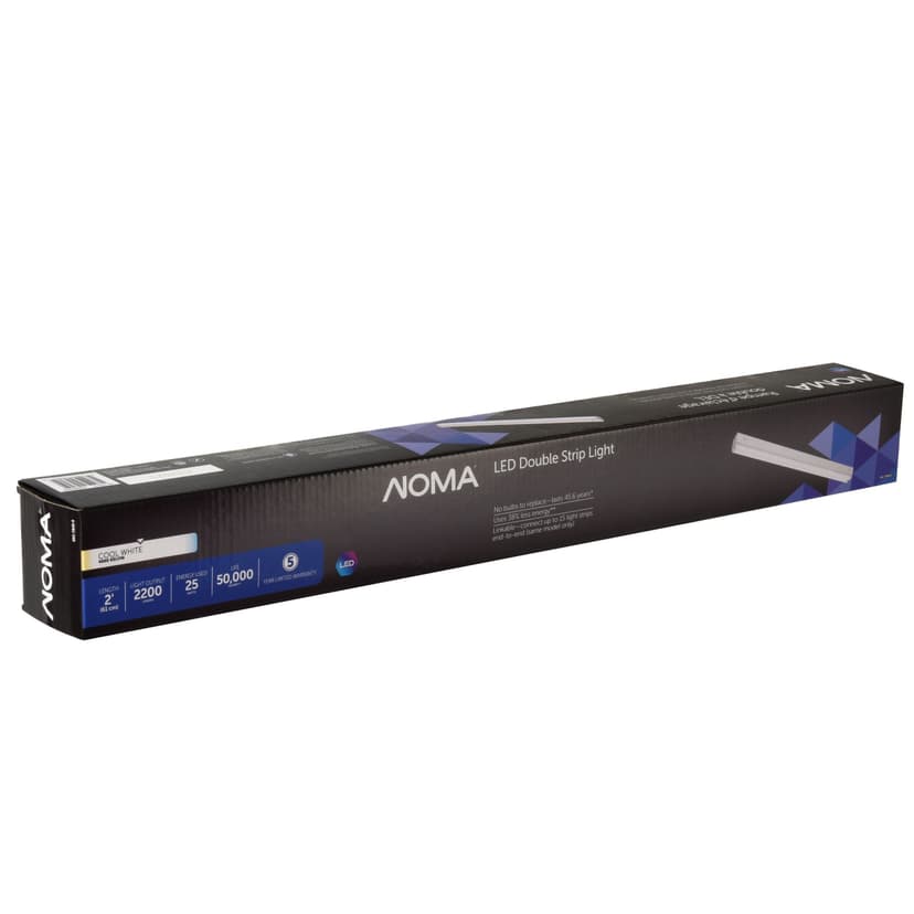 NOMA Indoor Double LED Strip Light, 2200 Lumens, 2-ft, Cool White, 15W