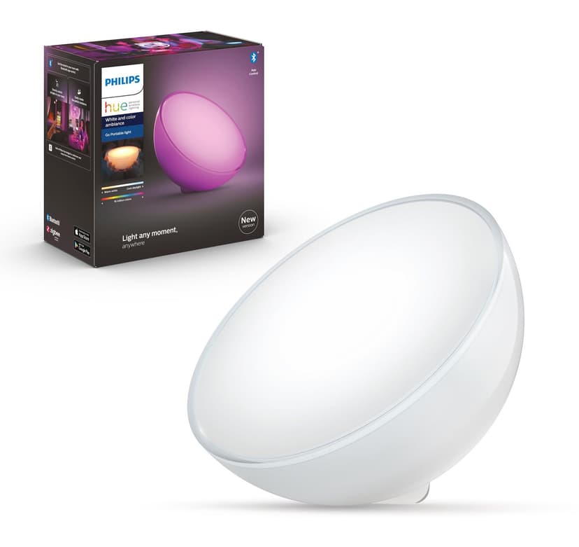 Philips Hue Go Portable Smart LED Light Table Lamp, White & Colour