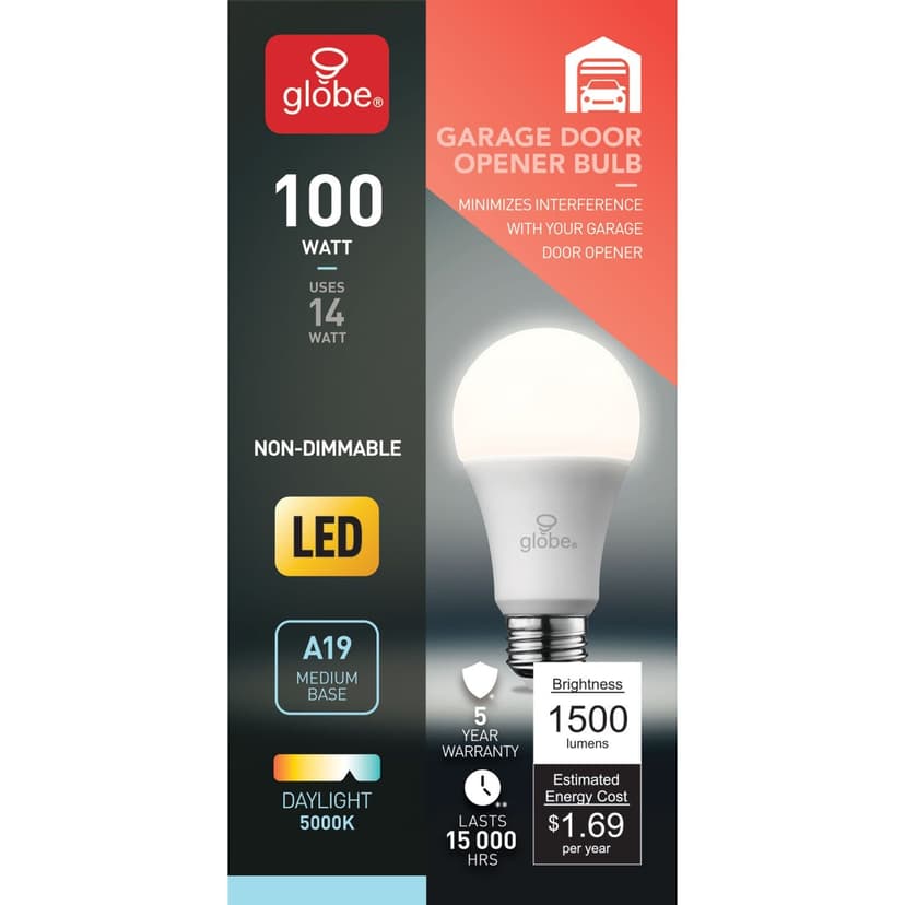 Globe 100W LED Garage Door Opener Daylight Bulb