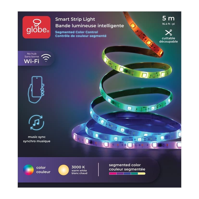 Globe Smart LED Light Strip, 16.4-ft