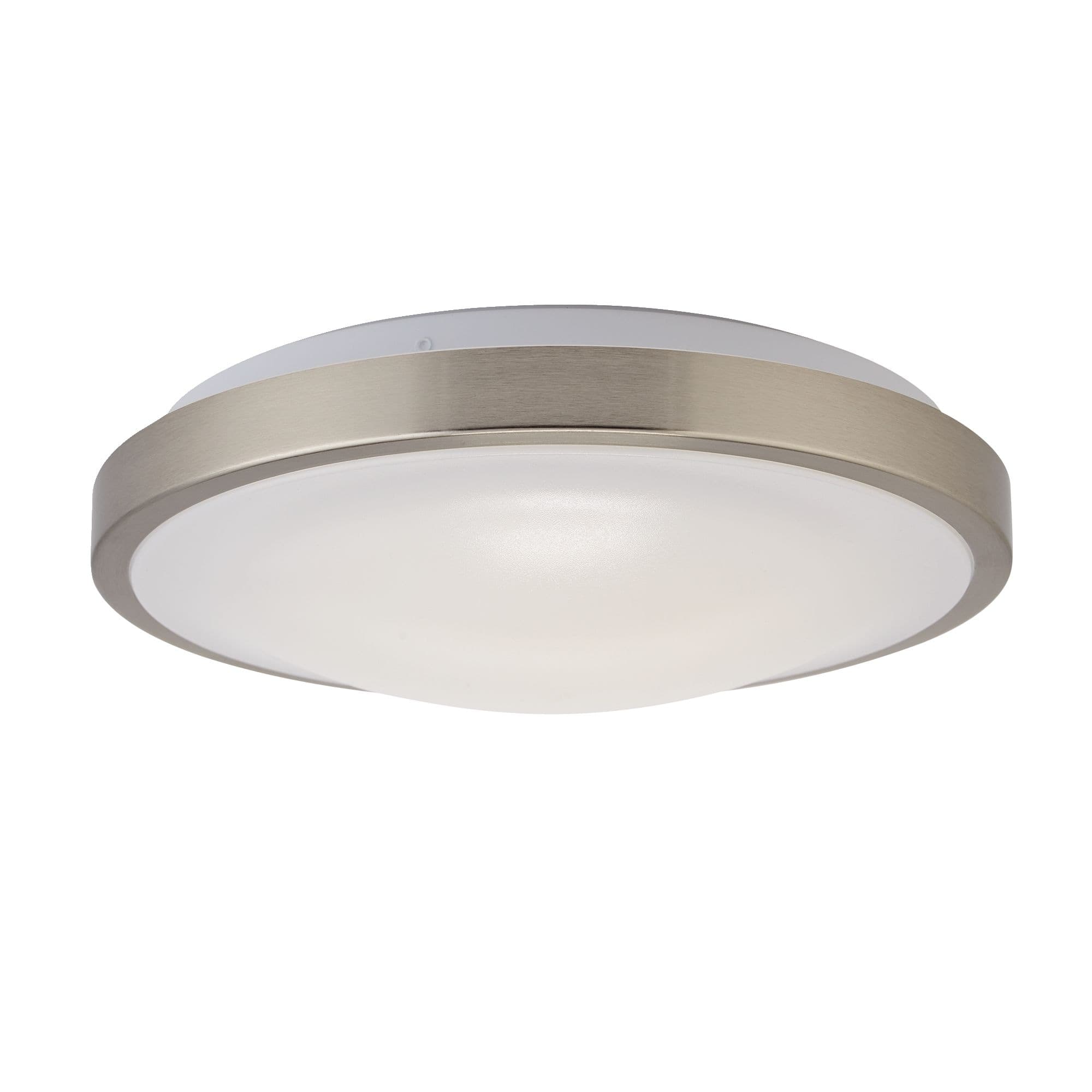NOMA Frosted Acrylic Lens LED Flush Mount Ceiling Light Fixture, Brushed Silver, 12-in