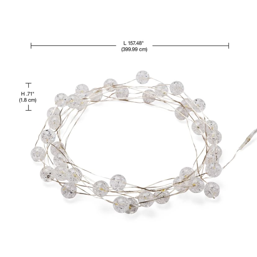 West & Arrow Merkury Mini Cracked Orb Fairy Lights, Warm White