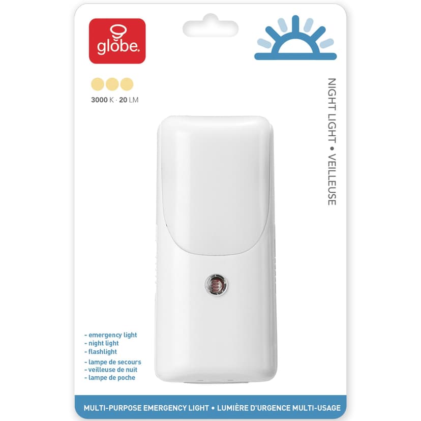 Globe Electric 3-in-1 LED Night Light, White