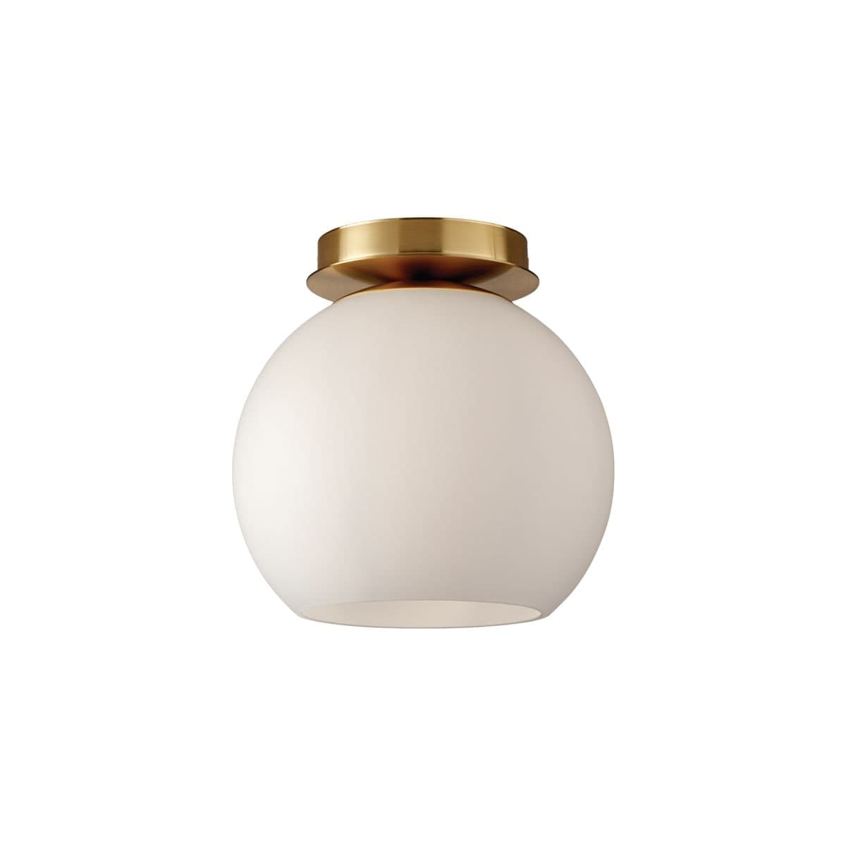 CANVAS Clavet 1-Light Flush Mount Ceiling Light, Opal Glass Shade, Brushed Gold
