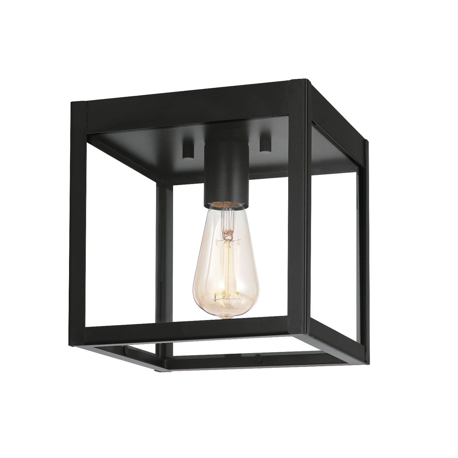 NOMA Draper Outdoor Flush Mount Light, 8-in, Matte Black