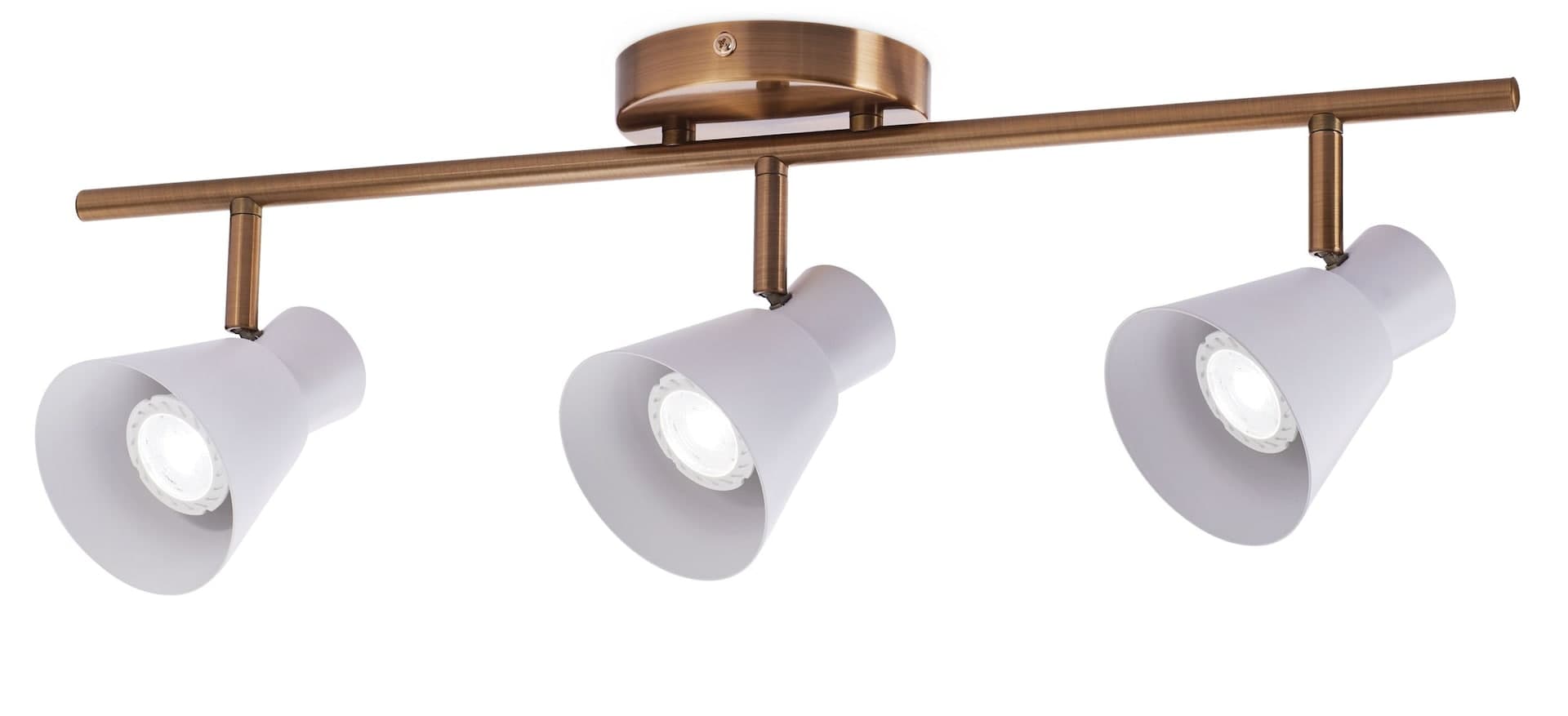 CANVAS Sawyer Adjustable 3-Light Track Light Fixture, White/Gold