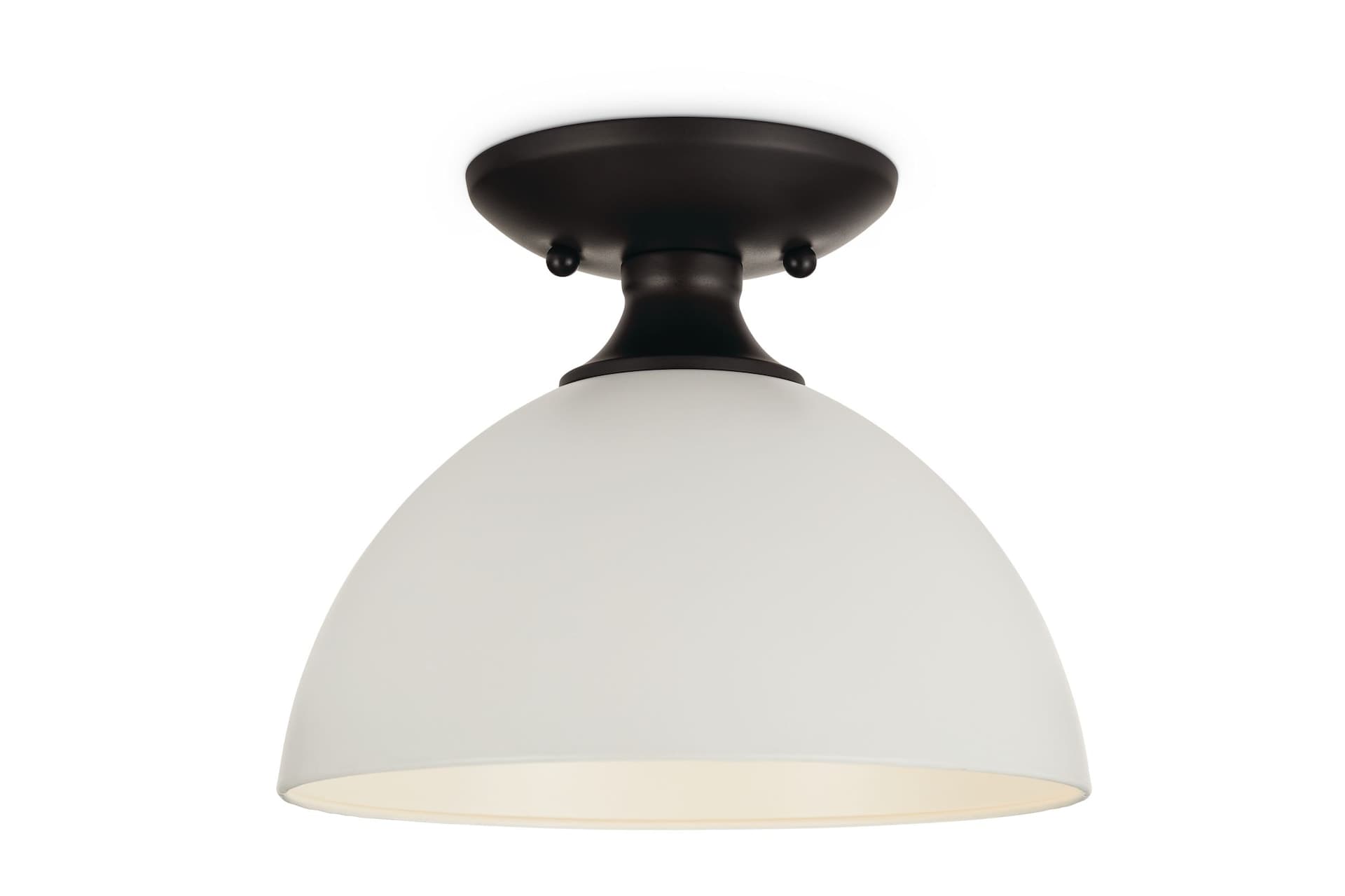 CANVAS Pinecrest 1-Light Canopy Flush Mount Ceiling Light Fixture, Damp Rated, Matte Black & Matte White