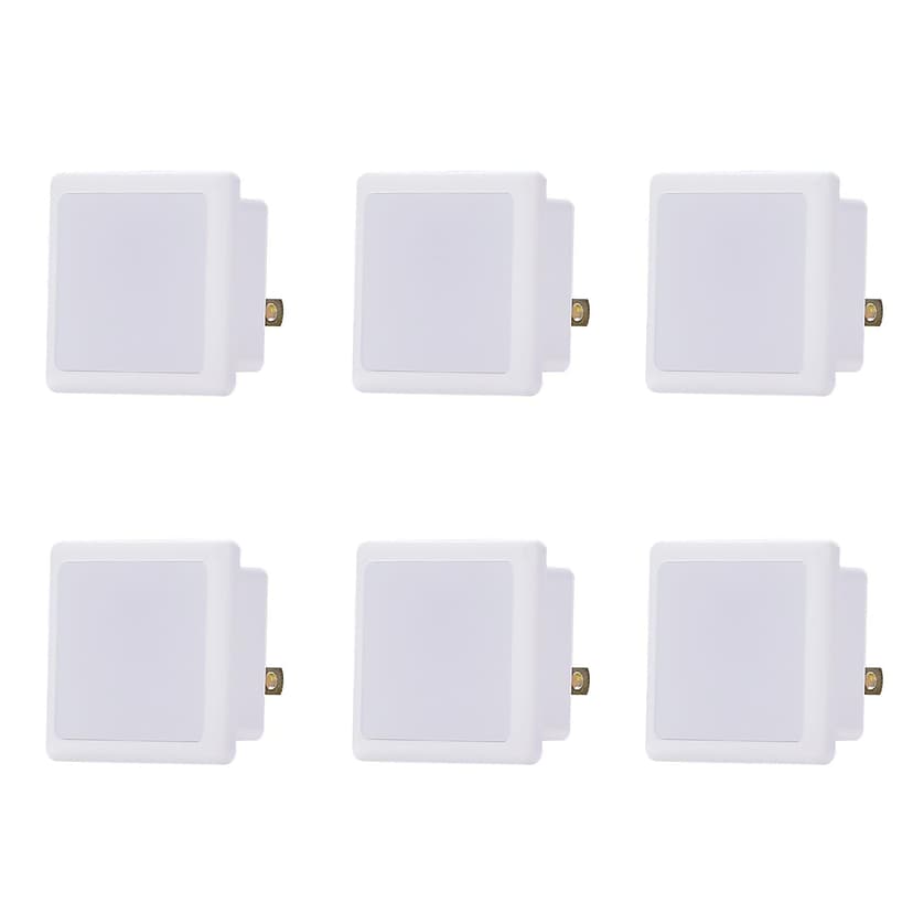 NOMA Dusk to Dawn Plug-in Square LED Light, White, 6-pk