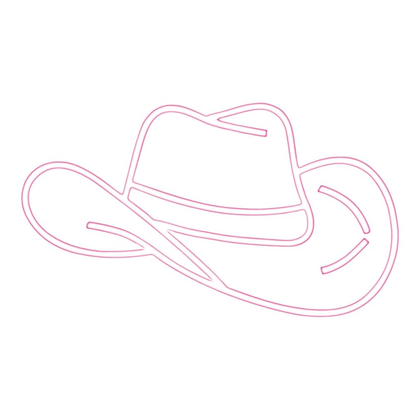 West & Arrow USB Powered Neon LED Cowboy Hat Wall Light Sign