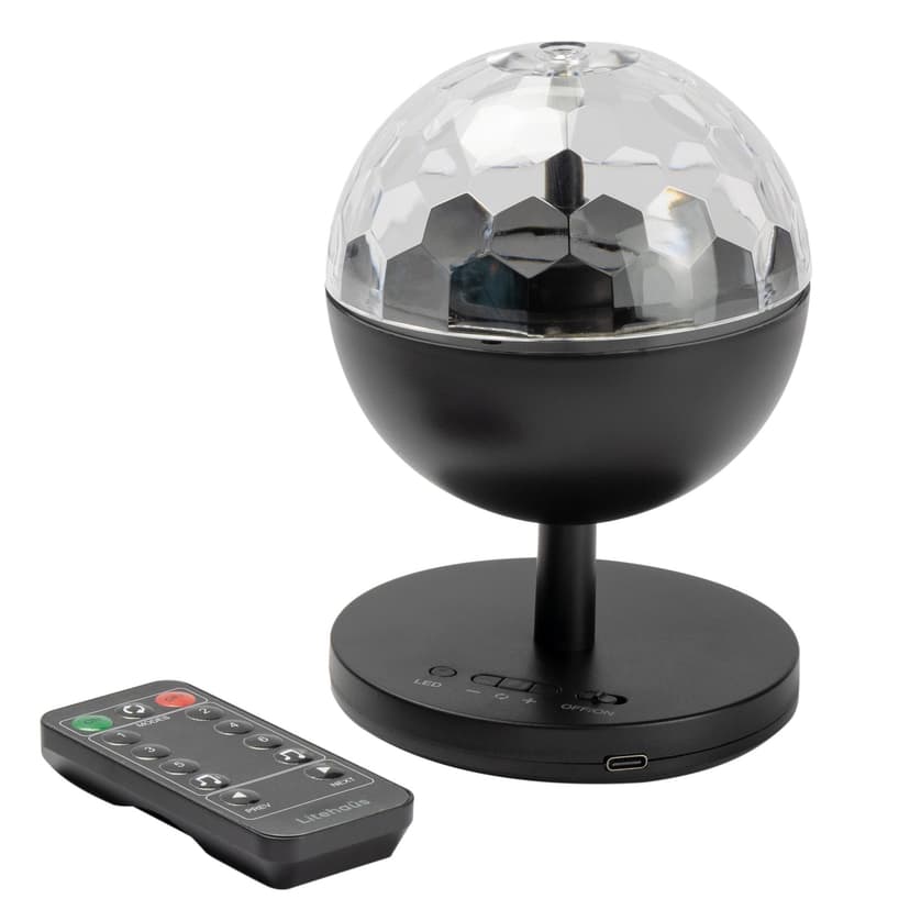 West & Arrow Spinning Party LED Disco Ball Light with Remote, Multi-Colour