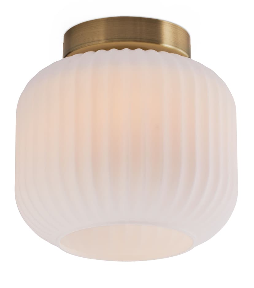 CANVAS Skye 1-Light Flush Mount Ceiling Light Fixture, White/Gold