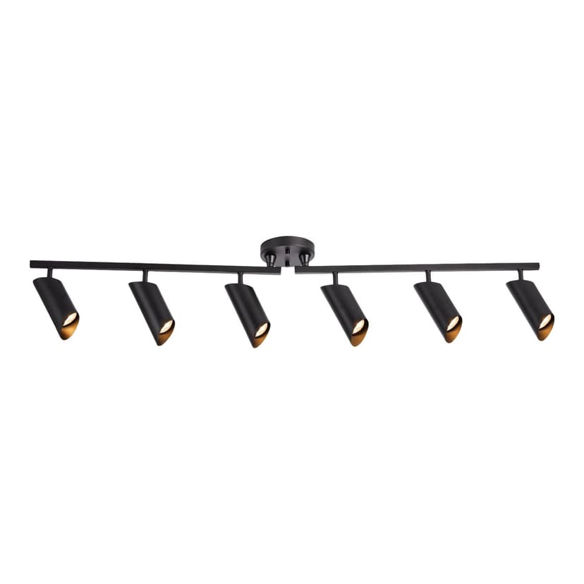 CANVAS Casey 6-Light Oval Style Track Light Fixture, Black