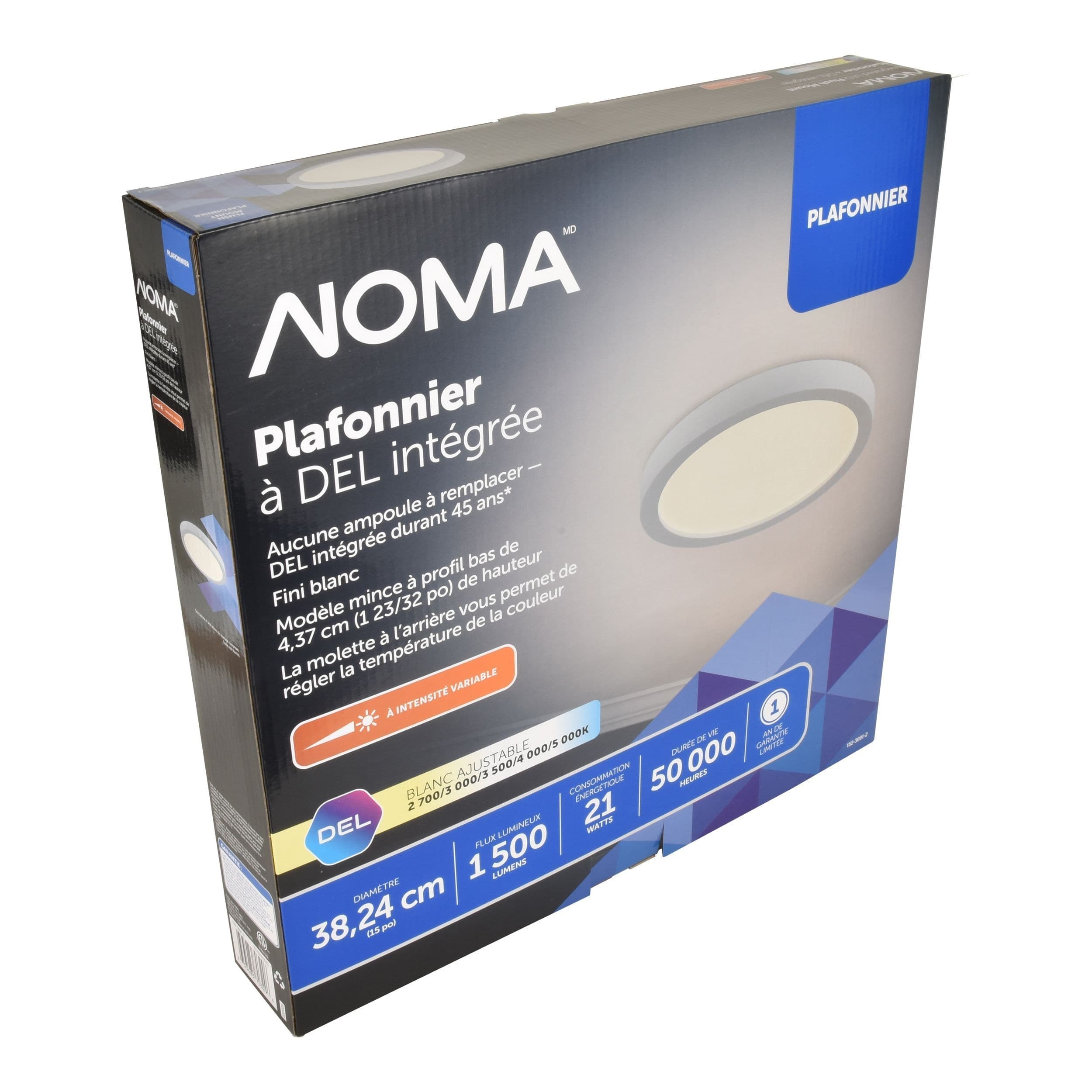 NOMA 5 CCT Round Frame Integrated LED Flush Mount Ceiling Light Fixture, White, 15-in