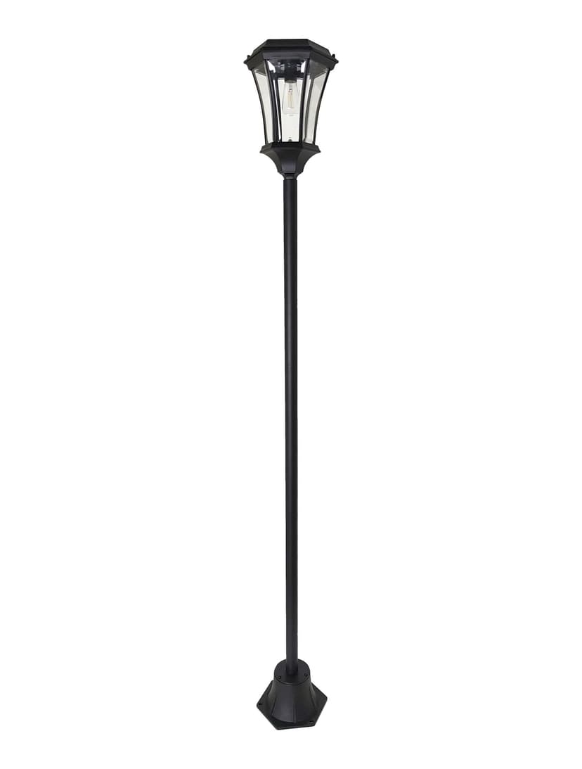 For Living Single Head Solar Powered LED Lamp Post, Black