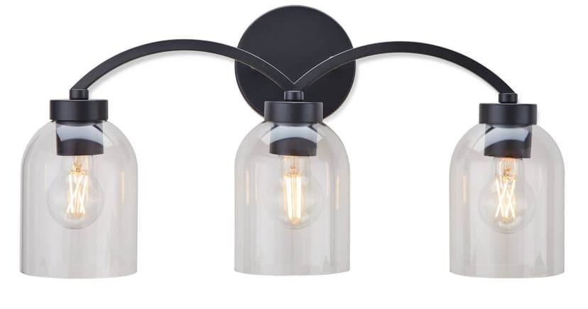 Canvas Bentbrook 3-Light Vanity with Glass Shade, Black