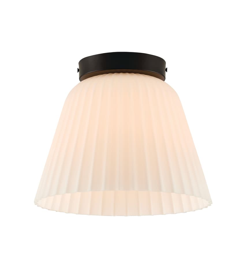 Canvas Clara 1 Light Reeded Flush mount, Black, 10-in