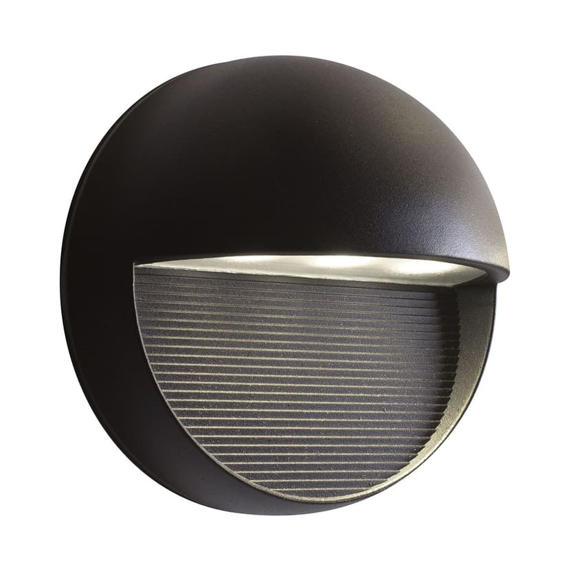 BAZZ Elipse 4-in 300 Lumens/3W/3000K Round Matte Black Outdoor Integrated LED Wall Sconce Light Fixture