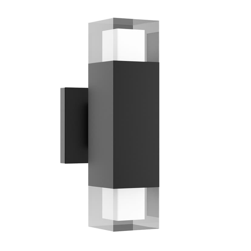 BAZZ Luvia 900 Lumens/18W/3000K Matte Black Outdoor Dual Integrated LED Wall Light Fixture