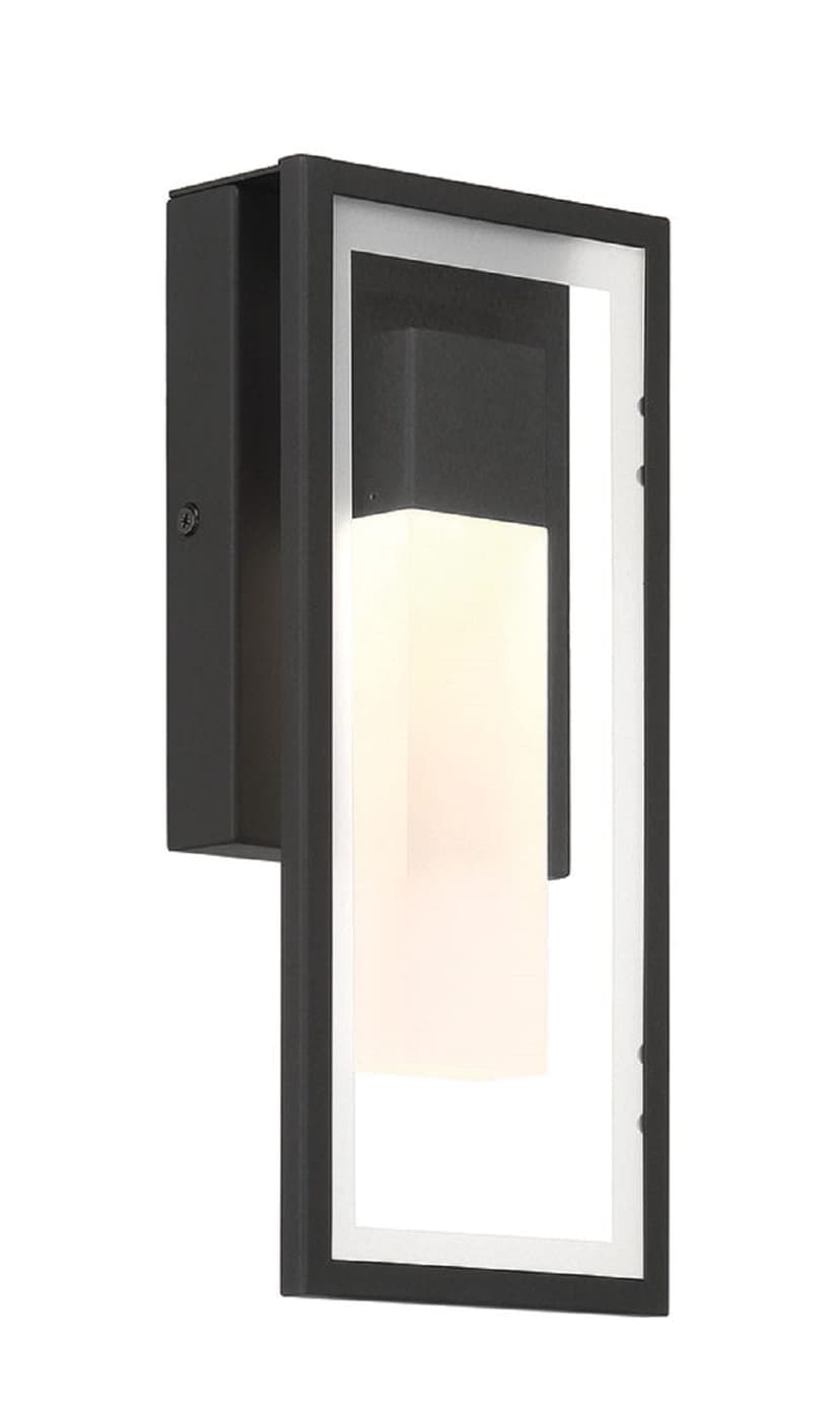 Eurofase 12-in 200 Lumens Matte Black Outdoor LED Wall Sconce