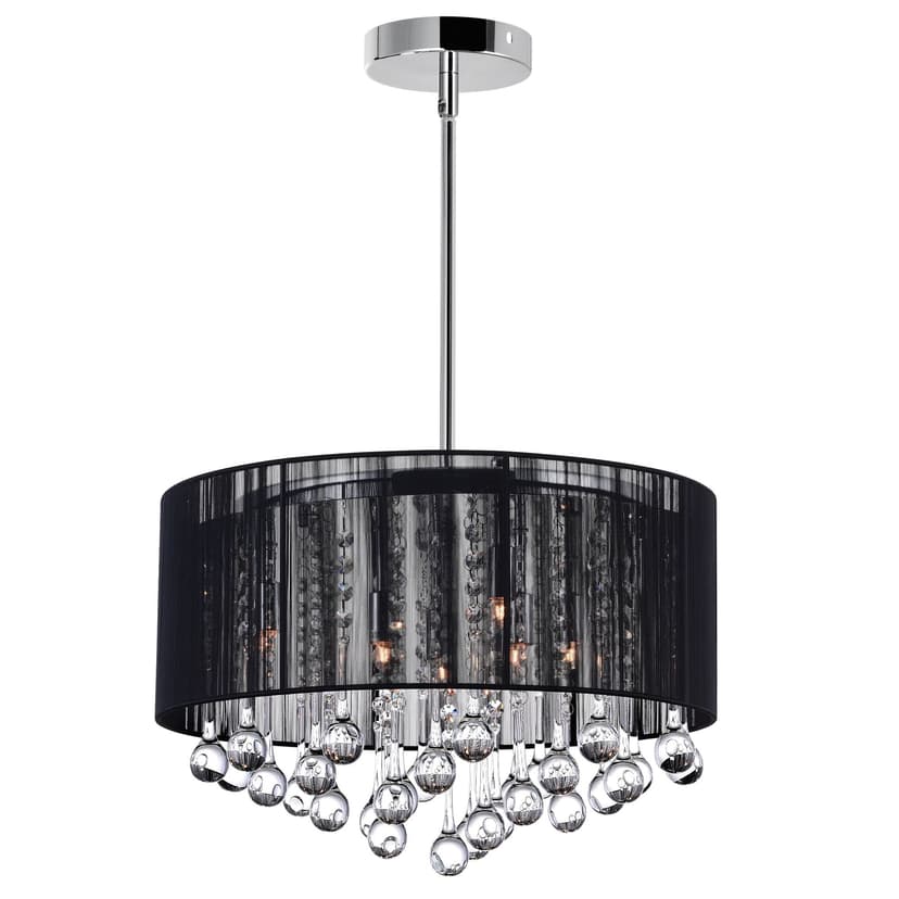 CWI Lighting Water Drop Black Chrome Chandelier