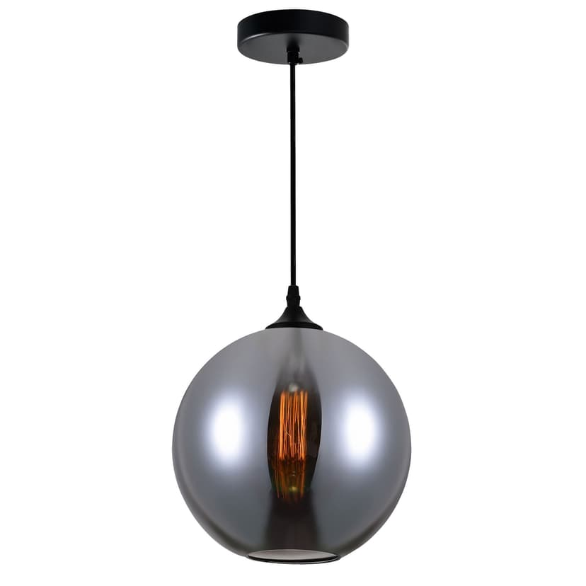 CWI Lighting Indoor Glass Smoke Mini Pendant, Black