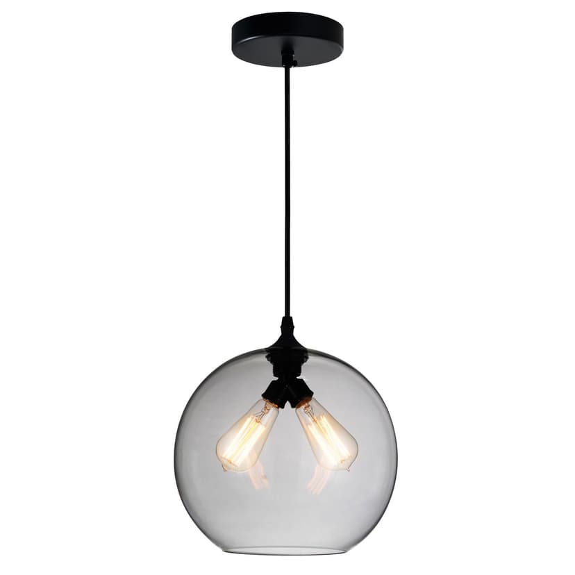 CWI Lighting Indoor Glass Smoke Down Mini Pendant, Black