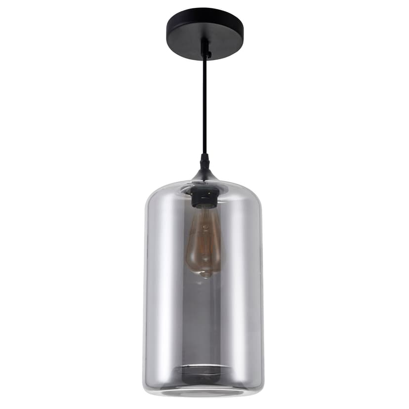 CWI Lighting Glass 1-Light Smoke Mini Pendant, 7-in