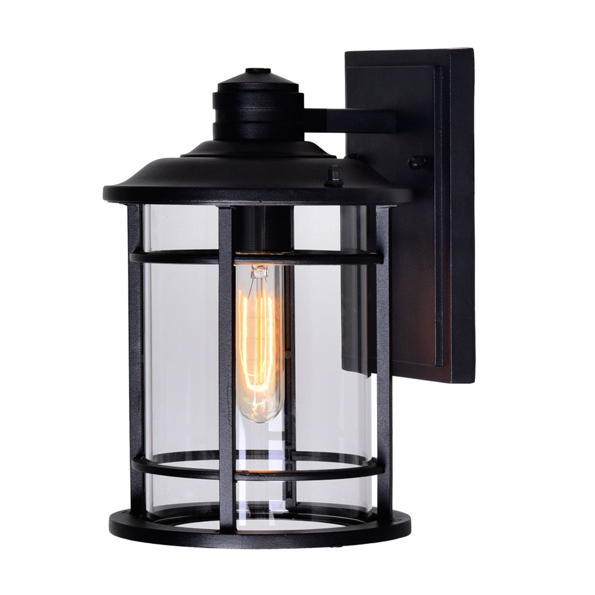 CWI Lighting Belmont Black Outdoor Dimmable Wall Lantern