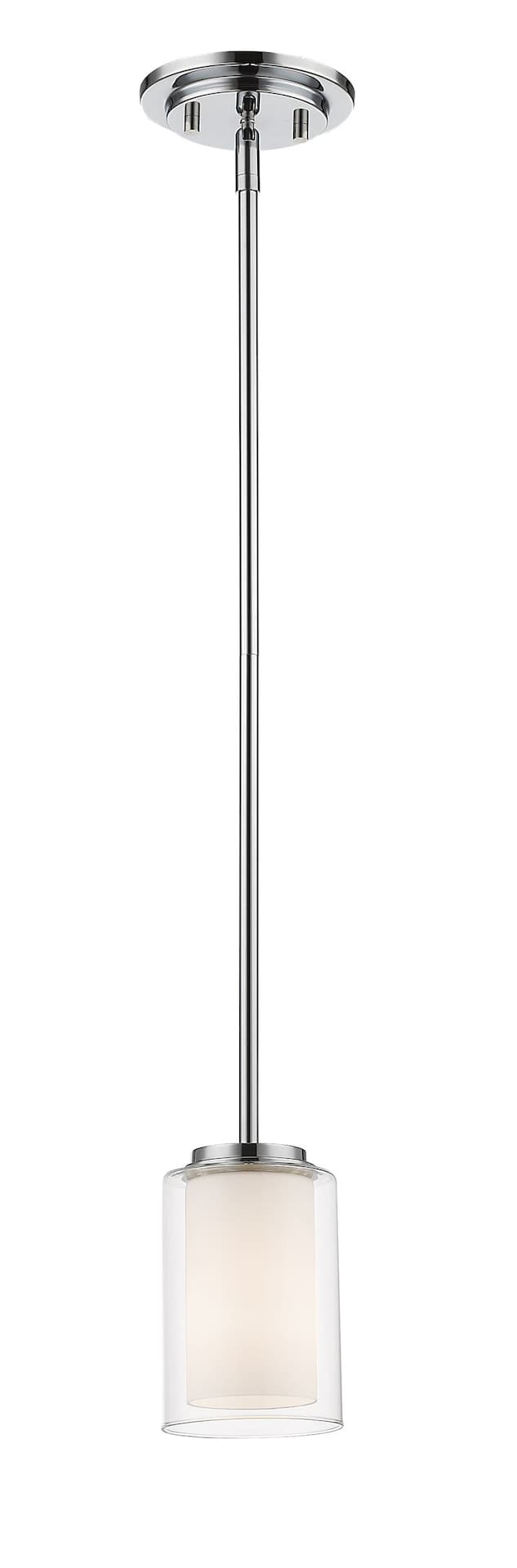 Z-Lite Willow 1-Light Pendant, Chrome with Opal Shade