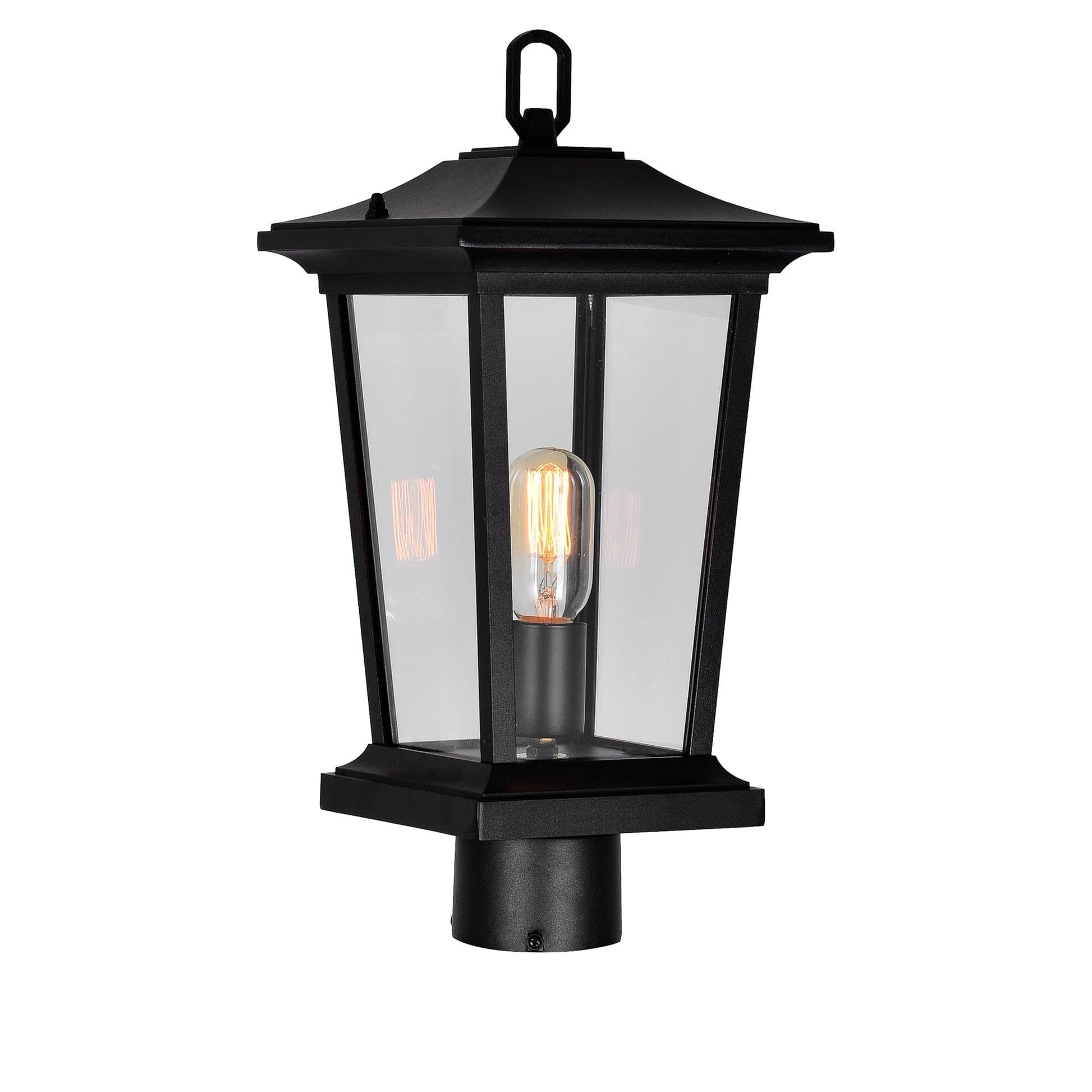 CWI Lighting Leawood Black Outdoor Dimmable Lantern Head